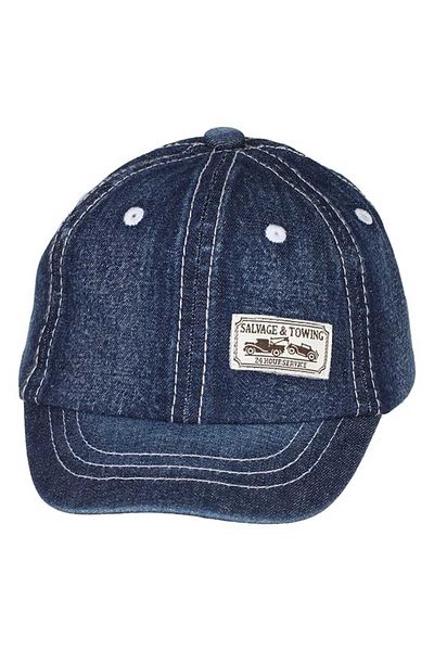 Kitti 1-4 Years 48cm Girl Child Baby Adjustable Velcro Denim Jeans Hat Cap Cap Navy Blue Y91106
