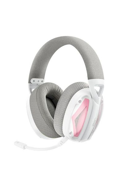 REDz Accessories XO-BE46 Bluetooth Headset, Microphone for Gaming, 600mAh, 36 Hours Battery Life, White-Pink