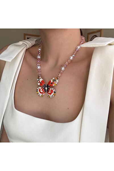 Alice İsstanbul Renkli Kelebek Kolye