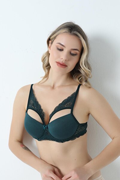 Niket Life Σουτιέν με επένδυση Flamlı Butterfly Strap B Cup ΣΚΟΥΡΟ ΠΡΑΣΙΝΟ