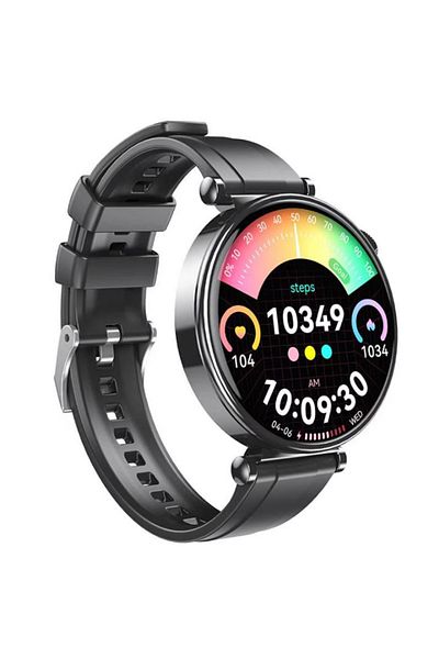 REDz Accessories XO-GT4 Mini Smart Watch, Bluetooth Calls, 1.32” AMOLED Screen, 200mAh Battery, Slim Silicone, Black