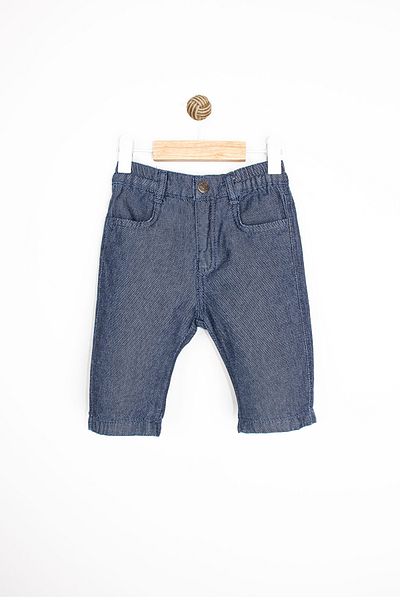 Bombili Pantaloni scurți pentru băieți, cu buzunare, cu talie elastică, cu nasturi, cusături detaliate, din denim