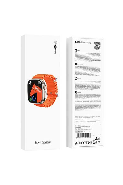 REDz Accessories HOCO Y12 Ultra Smart Watch, 128MB Memory, 280mAh, Bluetooth 5.0, Orange