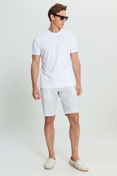 ALTINYILDIZ CLASSICS Men's White Cotton Slim Fit Slim Fit Polo Neck T-Shirt