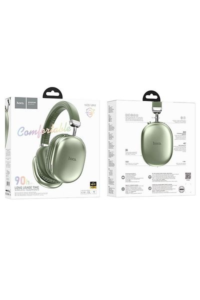 REDz Accessories Over Ear Headphones, Hoco W35 Max, Foldable Design, Bluetooth, 90h Battery Life, Green
