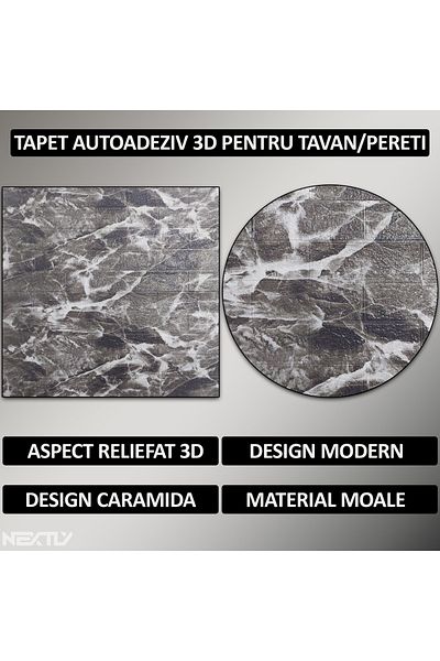 NEXTLY Set 10 X Tapet Autoadeziv 3d , Pentru Perete Sau Tavan, Waterproof, Ajustabil, Suprafata