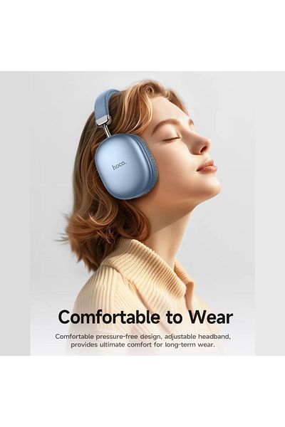 REDz Accessories Over Ear Headphones, Hoco W35 Max, Foldable Design, Bluetooth, 90h Battery Life, Blue