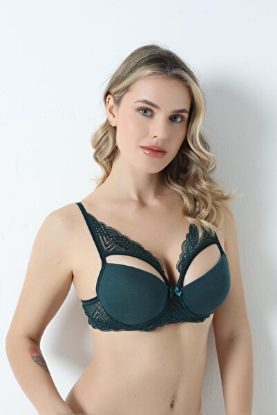 Niket Life Σουτιέν με επένδυση Flamlı Butterfly Strap B Cup ΣΚΟΥΡΟ ΠΡΑΣΙΝΟ