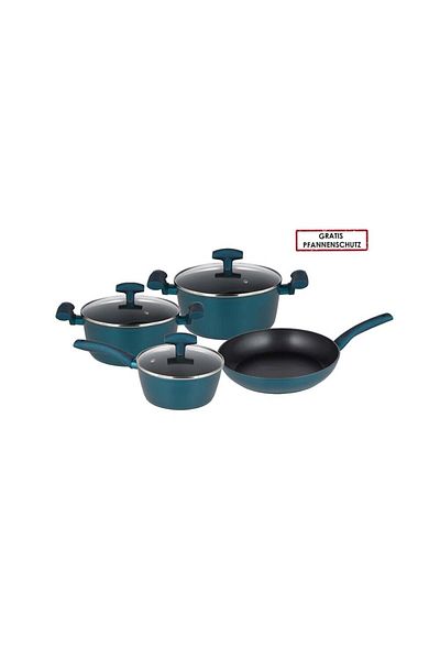 Michelino Michelino cookware set, 7 pieces, forged aluminum, non-stick coating, turquoise