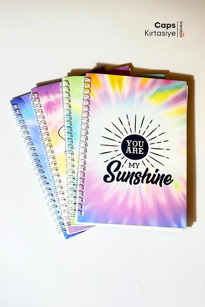 caps office Set of 4 A5 Pastel Colored Ruled Spiral Notebooks