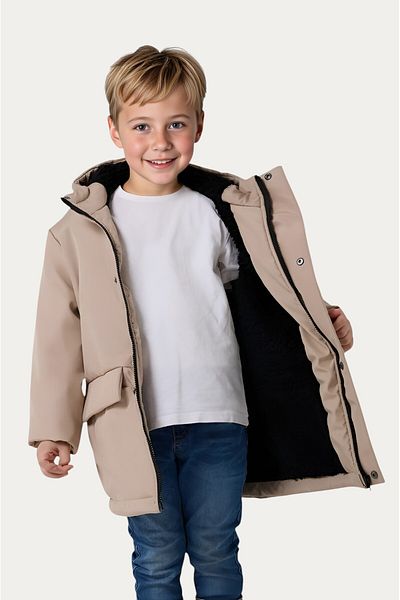 Outriverkids Boys' Winter Coat - Waterproof and Windproof, Hood, 3 Pockets, Stone Fur Inside