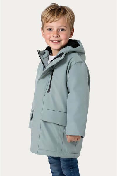 Outriverkids Χειμερινό παλτό για αγόρια - Αδιάβροχο και αντιανεμικό, κουκούλα, 3 τσέπες