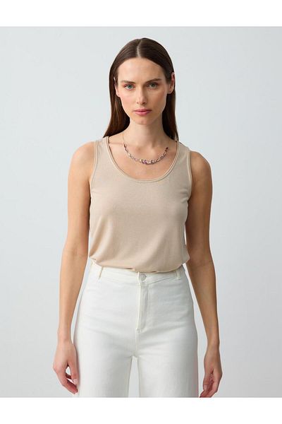 Jimmy Key Mink comfortable cut u-neck sleeveless modal knitted tank top