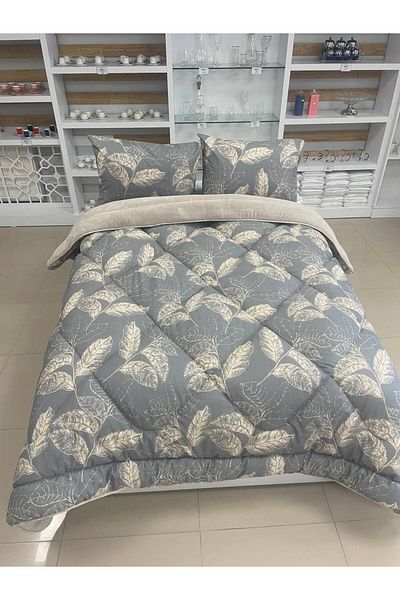 Sudemhome King Size Double Sided Luxury Welsoft Elite Quilt Fluffy Soft Fleece Quilt Pillowcase Arina Beige