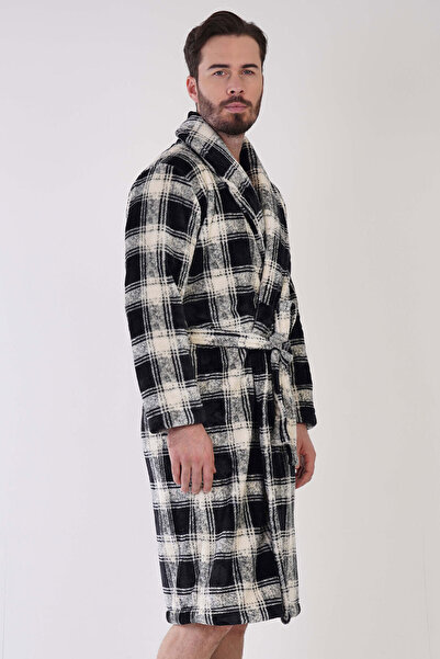 VİENETTA Men's Welsoft Sal Collar Long Sleeve Dressing Gown, 310088