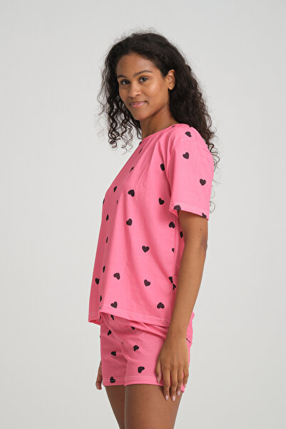 Rasabeauty Σετ γυναικείες πιτζάμες iLove - κοντομάνικο, σορτς, πλεκτό ύφασμα,...