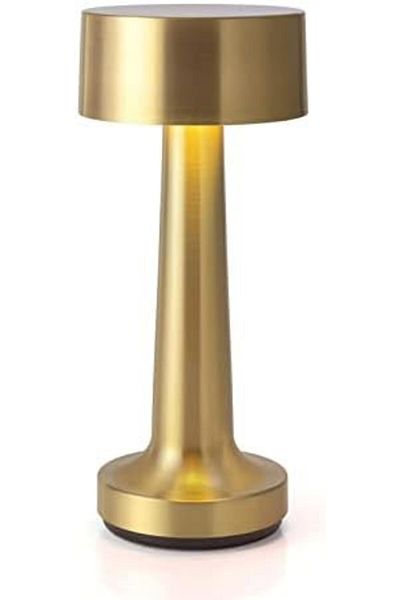 Generic مصباح مكتب ليلي LED محمول لاسلكي قابل لإعادة الشحن مزود بشريط استشعار لمس الكبريت، لون ذهبي