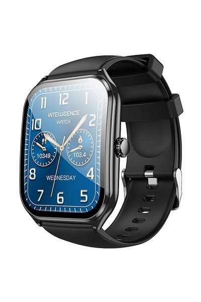 REDz Accessories Hoco Smartwatch with Call Function, 1.96 inch AMOLED Screen, IP67 Water Resistant, Model Y28, Black