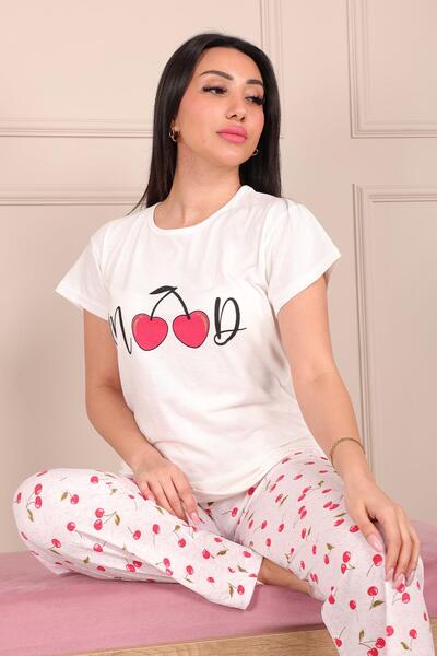 Niket Life Breast Memory Motif Women's Pajama Set - White