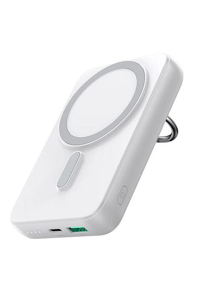 REDz Accessories Joyroom Magsafe Battery Jr-w050, Ring Holder, Wireless 10,000mah, Usb And Type-c Port, White