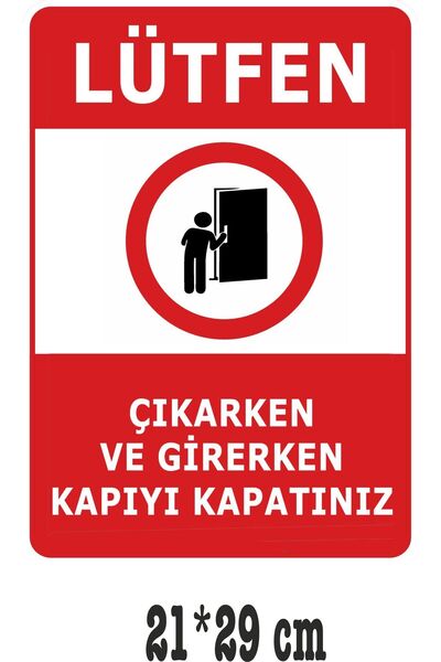 ünalgrup Please Close the Door Warning Sign