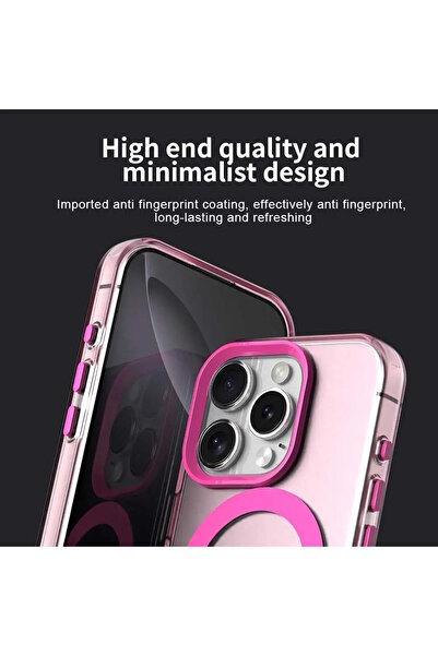 m.tk moveteck iPhone 16 Pro Max Kılıf Kamera Çıkıntılı Mat Magsafe Şarj Özellikli Kenarları Renkli Sert Kapak