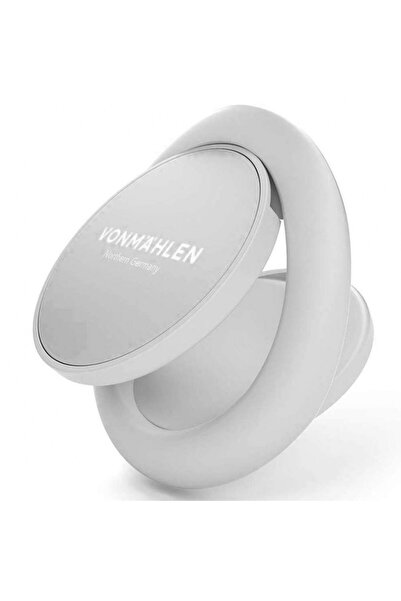 VONMÄHLEN مقبض هاتف معدني خلفي قابل للطي من فونماهلين + حامل مغناطيسي (أبيض/فضي)