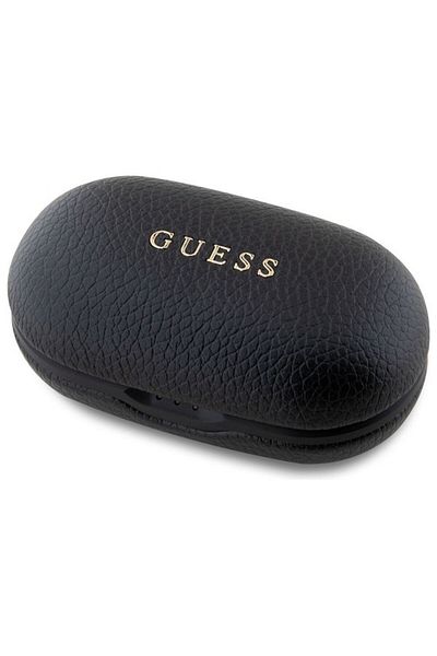 REDz Accessories Căști fără fir Guess, Bluetooth TWS, logo clasic texturat din PU, negre