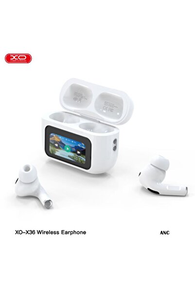 REDz Accessories Căști wireless XO-X36, ecran tactil, Bluetooth, anulare activă a zgomotului, 4 ore, albe