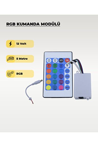 AC AYDINLATMA Şerit Led RGB Kumanda Modülü - Renk Ve Mod Kontrolcüsü