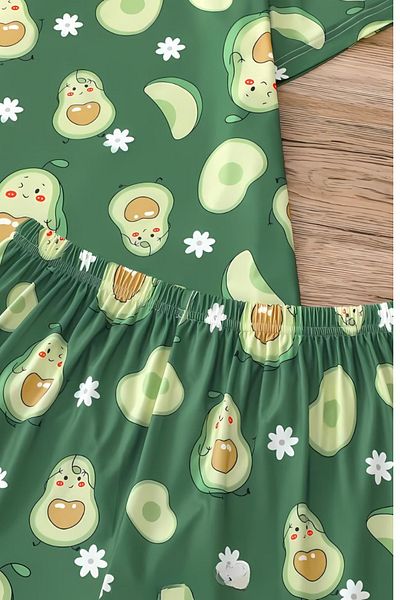 Rasabeauty Šortky s krátkým rukávem Pyžamový set se vzorem Avocado