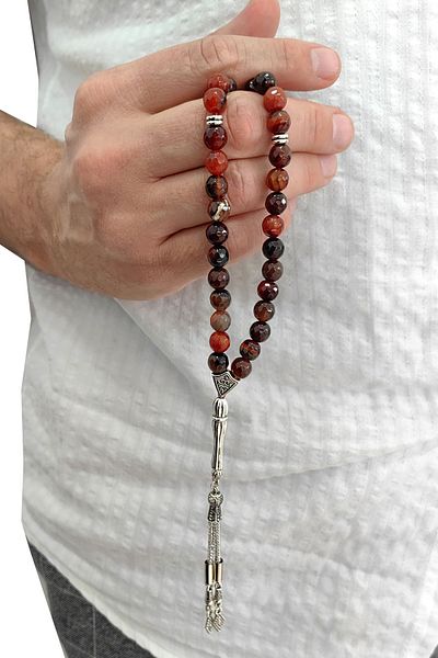 Chavin 7 mm Agate Stone Natural Stone Rosary Ev99