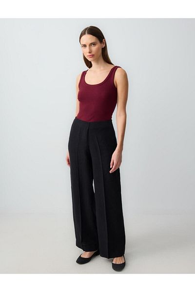 Jimmy Key Claret Red Slim Fit U-Neck Knitted Undershirt