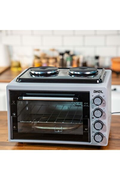 Akel Çift Ocaklı, Termostatlı, Çift Tepsili 38 Litre Midi Fırın Af382
