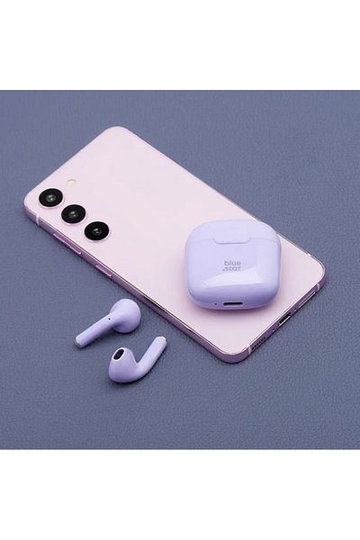 REDz Accessories Căști wireless Blue Star Fi7, autonomie 5 ore, Bluetooth TWS, baterie 180mAh, violet