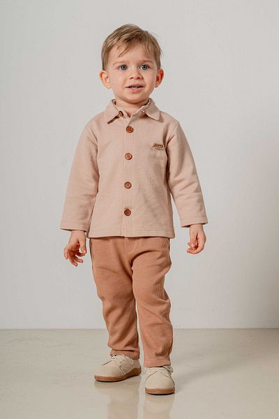 bombe Baby Kids Brick-Ten Cotton Set of 2 First Ben Trend Fashion Top and Bottom Set