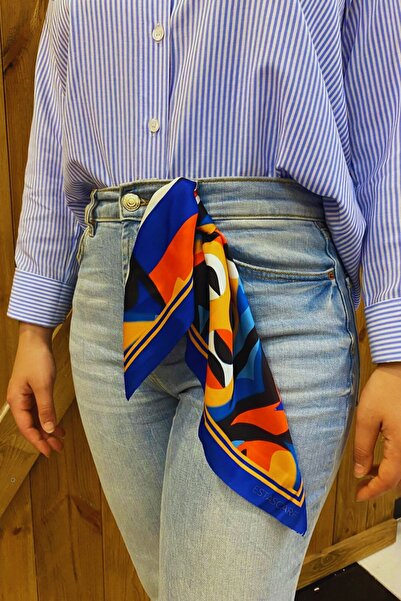 tarzınısec Sanatsal Desenli Fular Estascarf