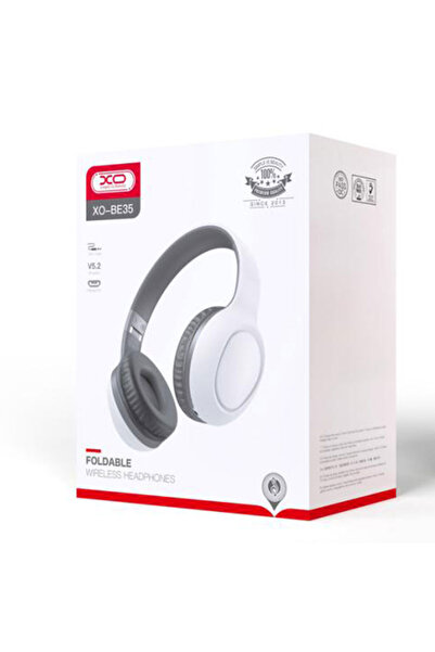 REDz Accessories XO-BE35 Wireless Headphones, 200mAh Capacity, BT 5.2, Over-Ear, 15 Hours, Microphone, White