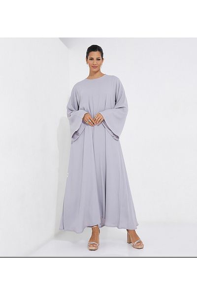 Rosette Abaya Gray French Solid