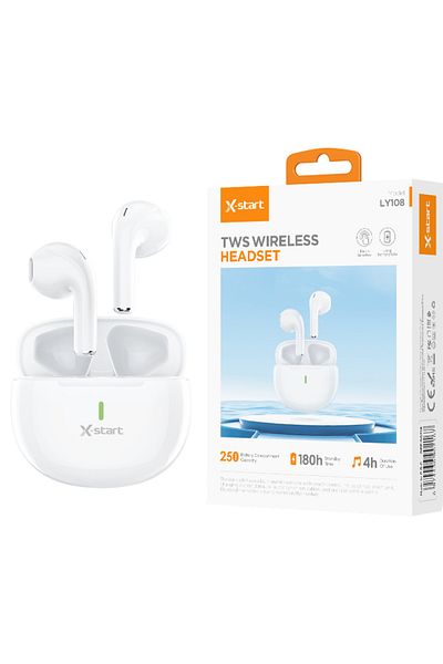 REDz Accessories Căști Bluetooth, X-start Ly108, autonomie baterie 4 ore, baterie 250 mAh, microfon, alb