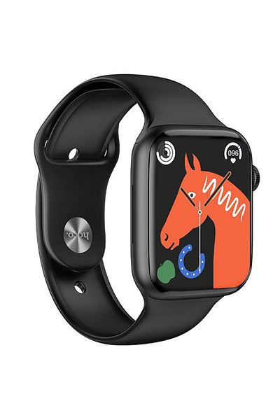 REDz Accessories HOCO Y12 Smart Watch, 128MB Memory, Bluetooth, Multiple Applications, 220mAh, Silicone Strap, Black