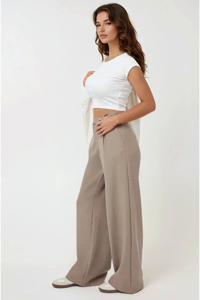Hiccup Yüksek Bel Pileli Wide Leg Pantolon