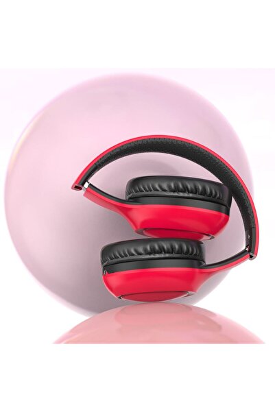 REDz Accessories XO-BE35 Wireless Headphones, 200mAh Capacity, BT 5.2, Over-Ear, 15 Hours, Microphone, Red