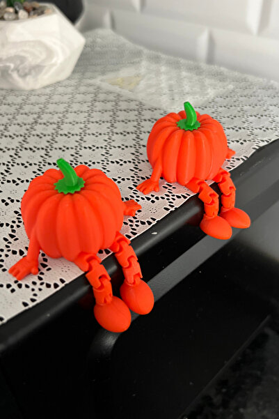 lina hobby 2 Adet Sevimli Bal Kabağı Oturan Figür | Masa & Raf Süsü Dekoratif...