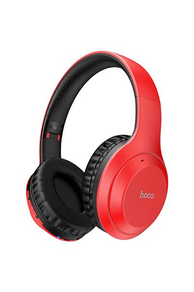 REDz Accessories Hoco W30 Fun Move Wireless Headphones, Over Ear, 300mah, Microphone And Music Control, Red