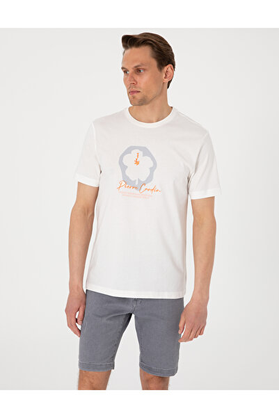 Pierre Cardin Ekru Slim Fit Tişört 50302587-VR019