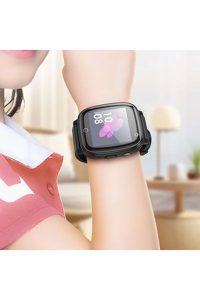 REDz Accessories HOCO Y100 Smart Watch, for Children, 400mAh Battery, Bluetooth, 32Mb+32Mb Memory, Silicone, Black