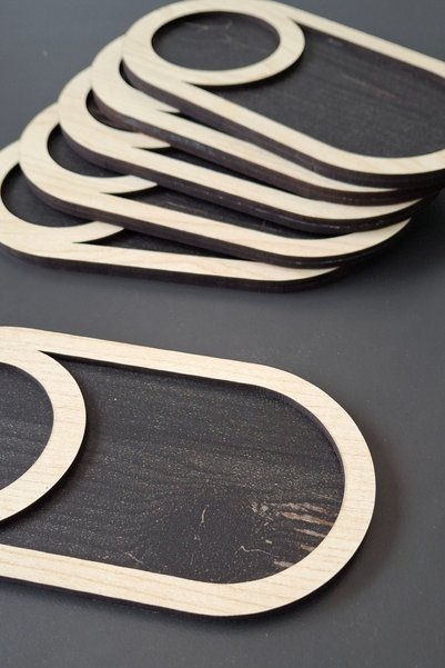 ERDİZDEN 6-Piece Wooden Coasters for Laser Cut Cups and Cups