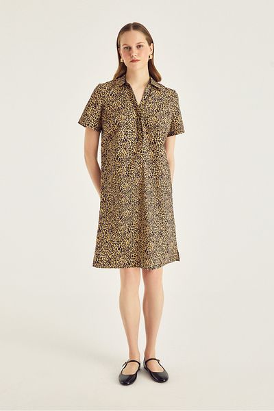 Naramaxx Leopard Pattern Poplin Dress