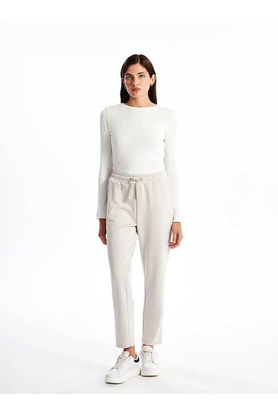 LC Waikiki LCWAIKIKI Pantaloni de sport pentru femei, bej, cu talie elastică